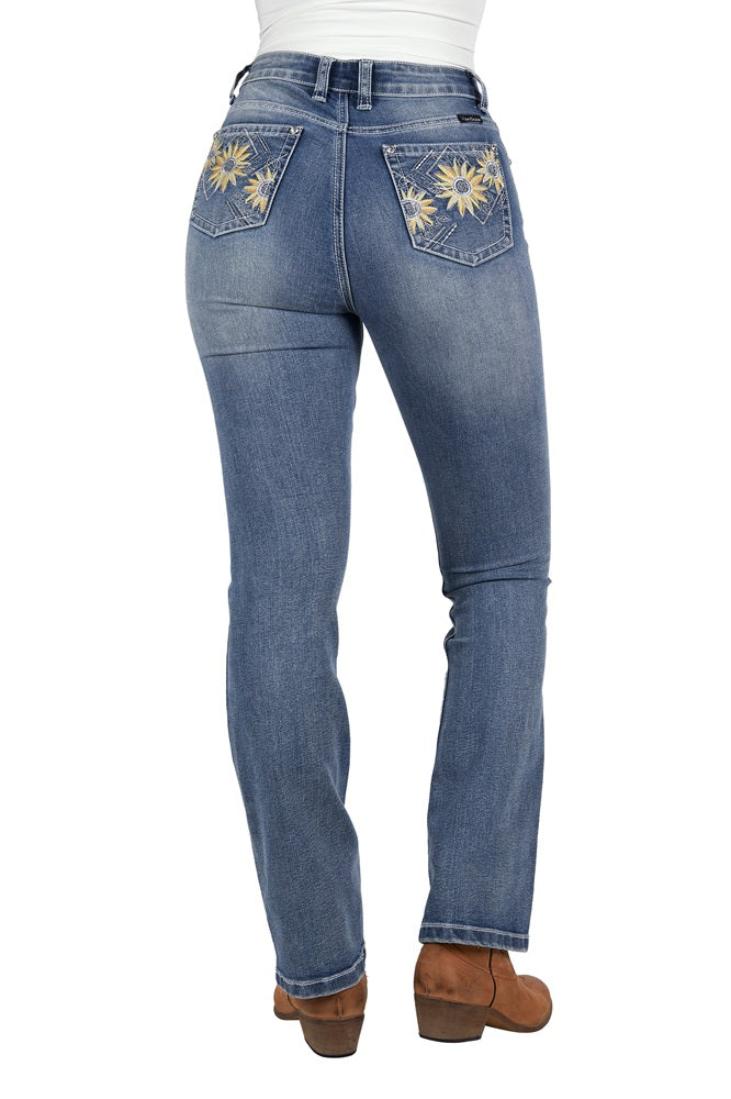 Pure Western Womens Jeans Amy High Rise| Retro Blue