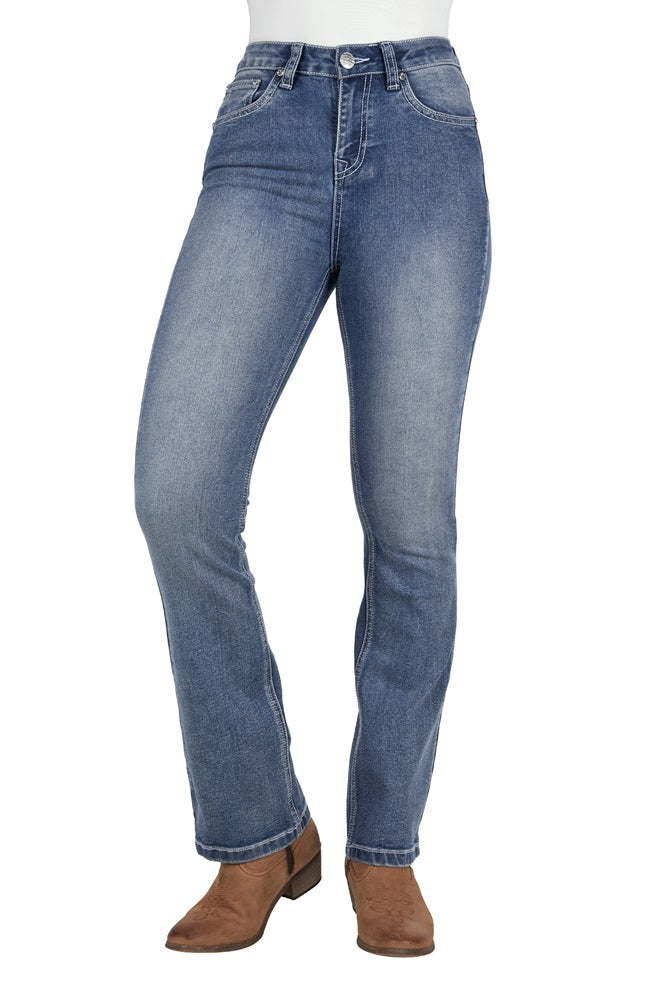 Pure Western Womens Jeans | Amy | High Rise| Retro Blue