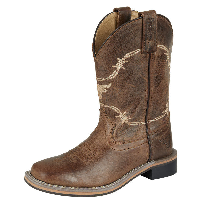 Pure Western Childrens Boot | Kit | Oiled Distressed Brown