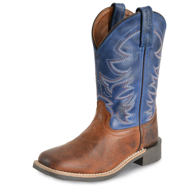 Pure Western Childrens Boot | Judd | Rust / Oiled Blue