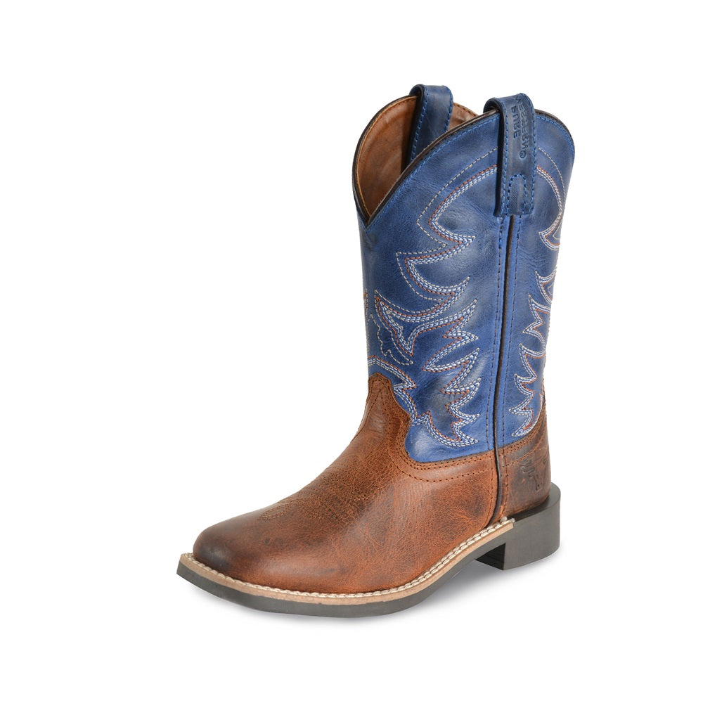 Pure Western Childrens Boot | Judd | Rust / Oiled Blue