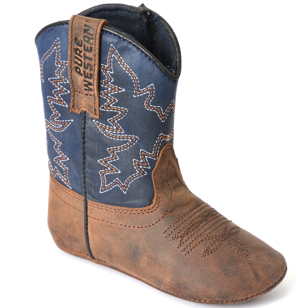 Pure Western Infant Boots | Nash | Dark Brown / Navy