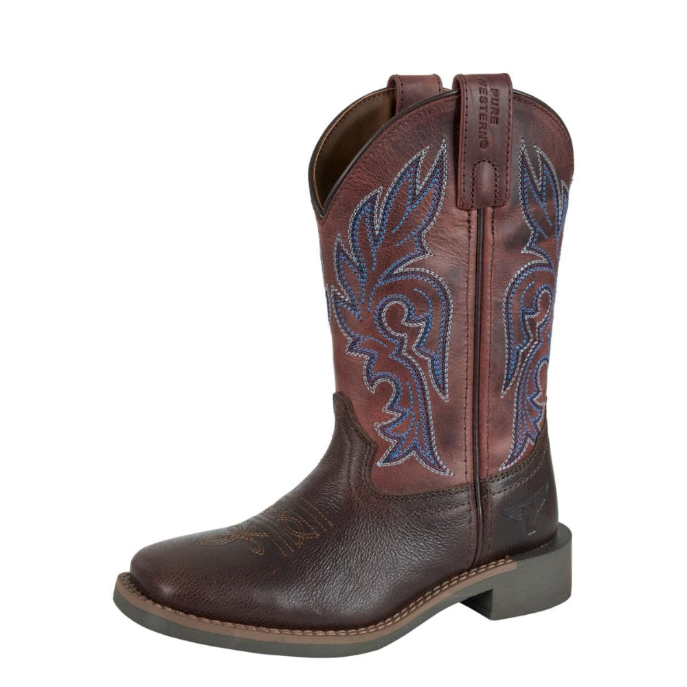Pure Western Childrens Boots | Newton | Choc / Ruby