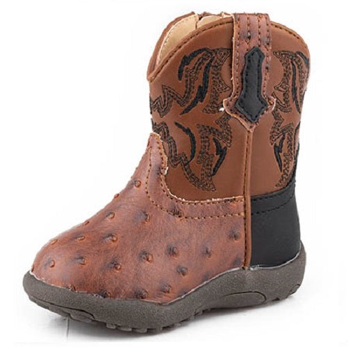Roper Infant Western Boots | Dalton | Brown Ostrich / Tan