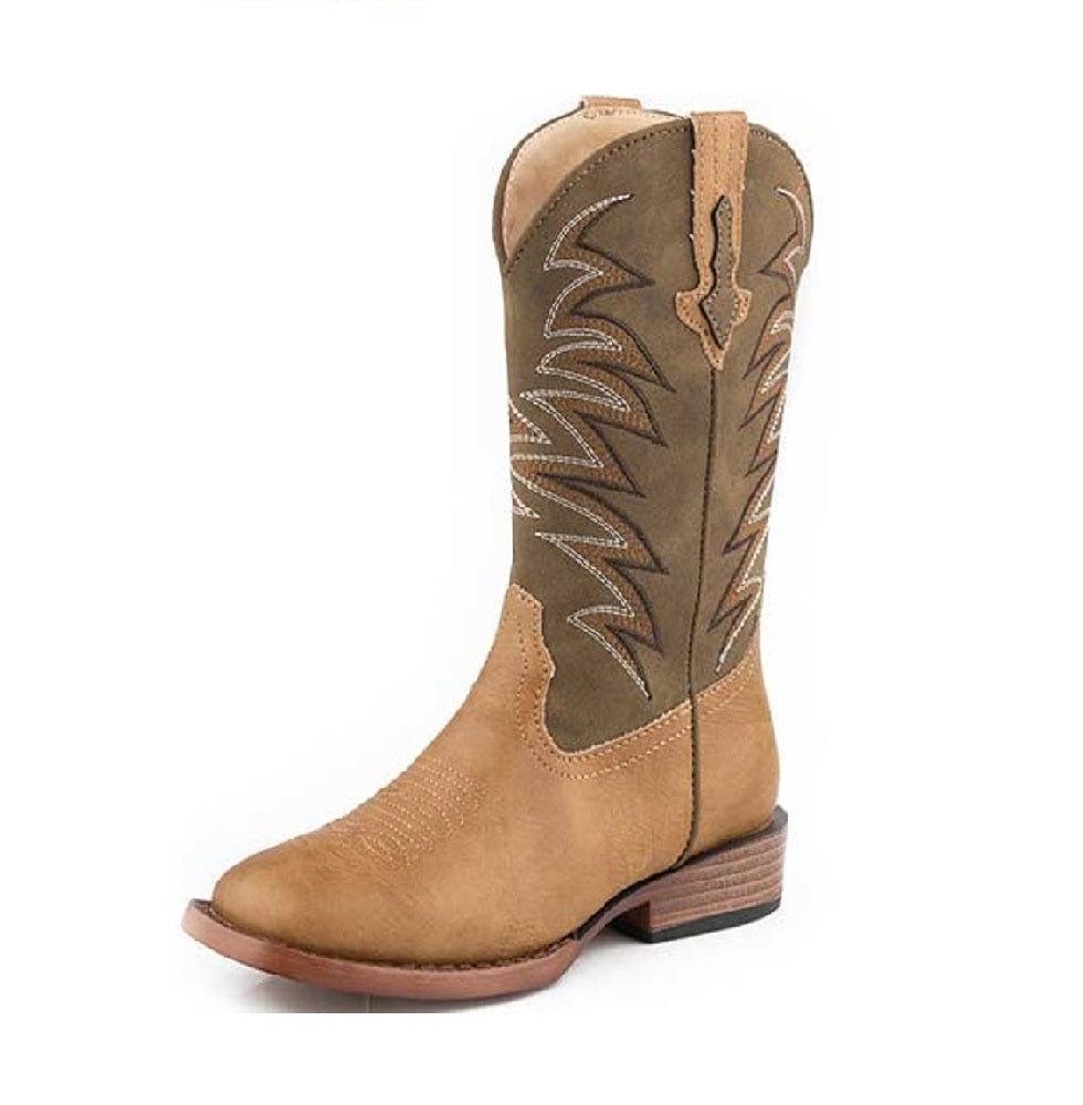 Roper Kids Western Boots | Clint | Tan / Olive