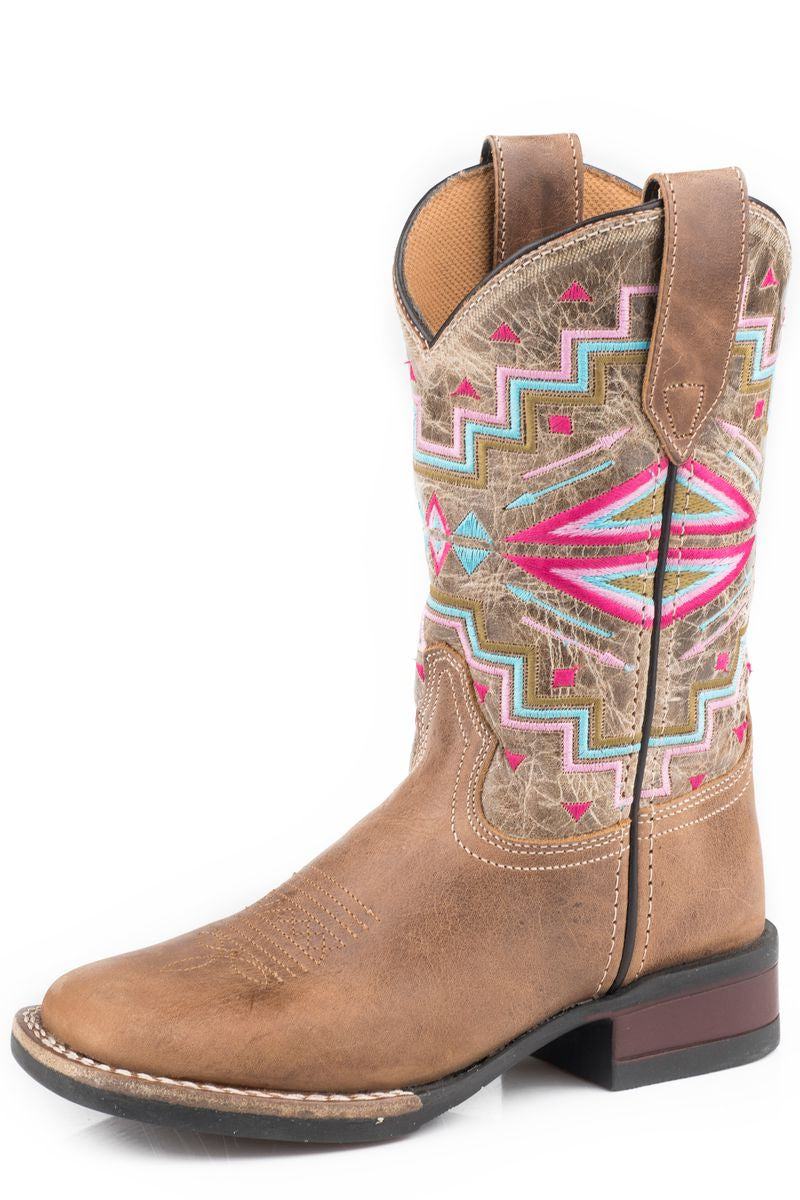 Roper Kids Western Boots | Monterey Aztec | Tan