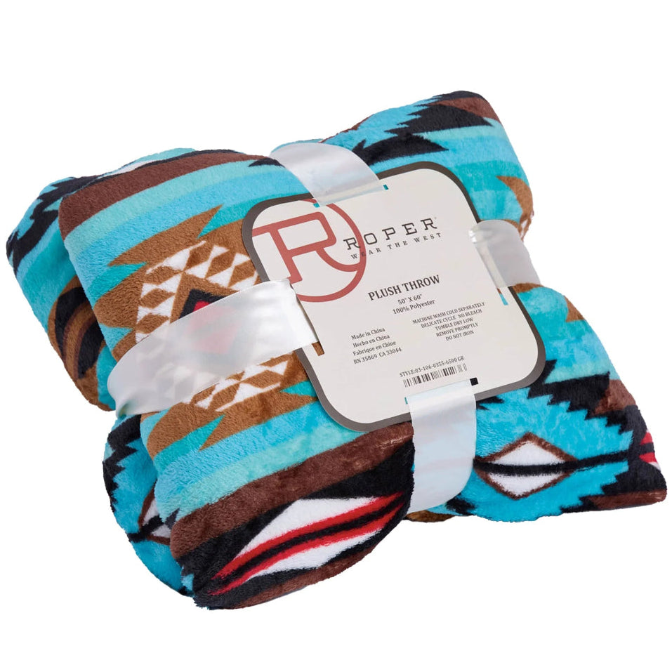 Roper Throw Rug | Aztec Turquoise