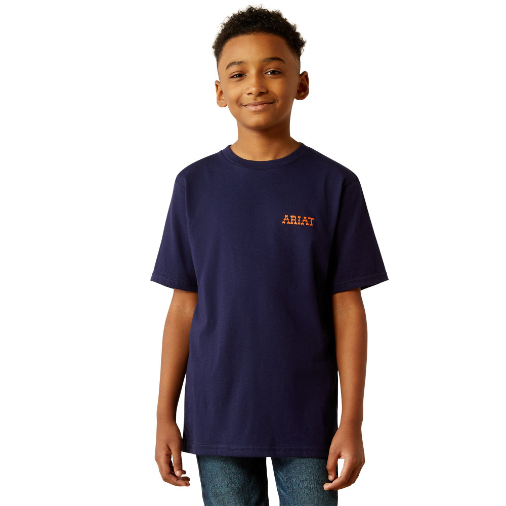 Ariat Boys T-Shirt | Rough Draw | Classic Blue