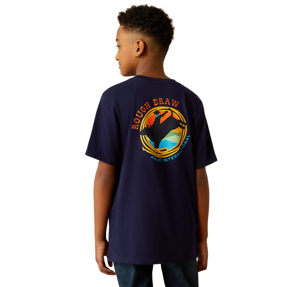 Ariat Boys T-Shirt | Rough Draw | Classic Blue