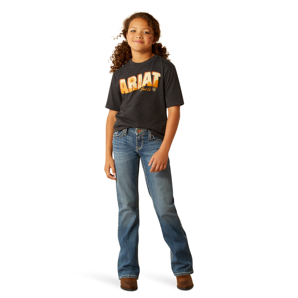 Ariat Girls T-Shirt | Postcard | Charcoal Heather