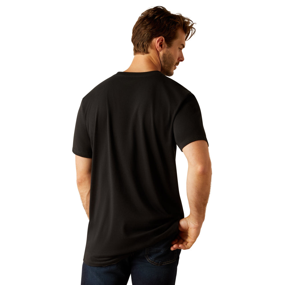 Ariat Mens T-Shirt | Vertical Logo | Black / Ebony Black
