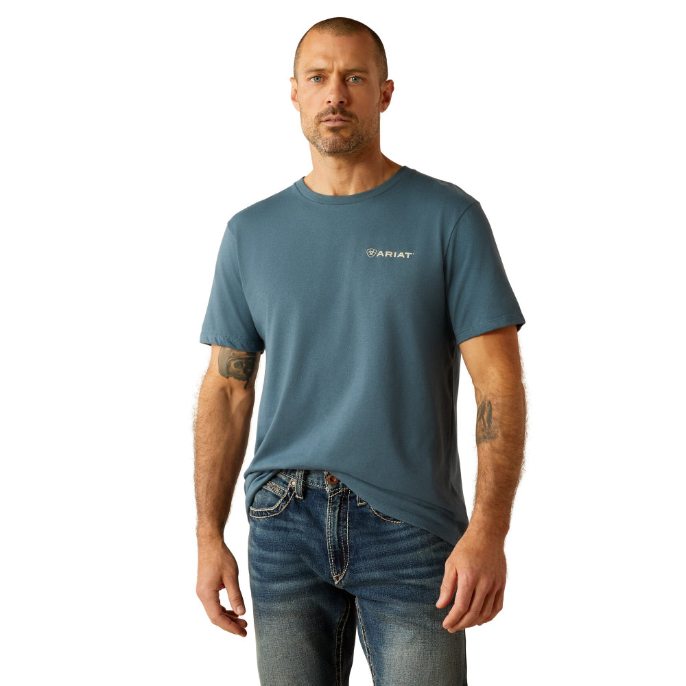 Ariat Mens T-Shirt | Southwest Hexa Deca | Lagoon Green