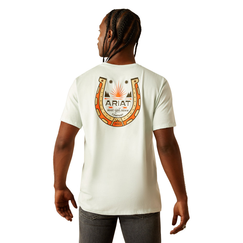 Ariat Mens T-Shirt | Lucky Shoe | Glacier