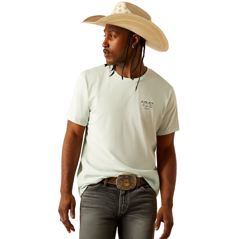 Ariat Mens T-Shirt | Lucky Shoe | Glacier
