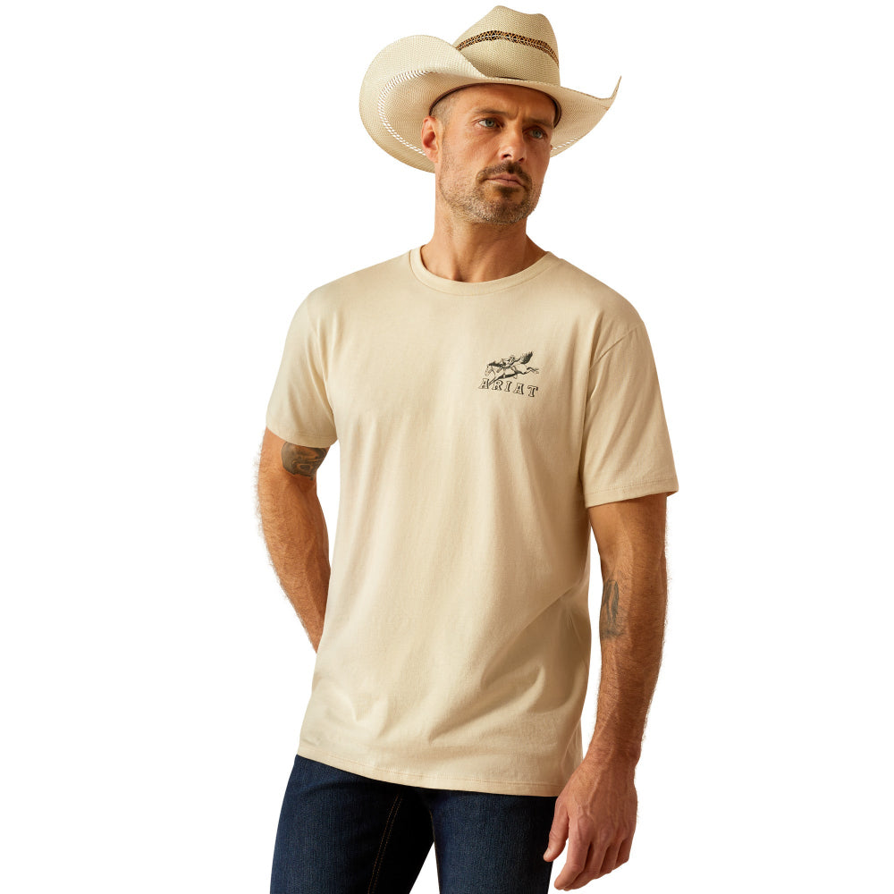 Ariat Mens T-Shirt | Bronc Ridin Heritage | Natural