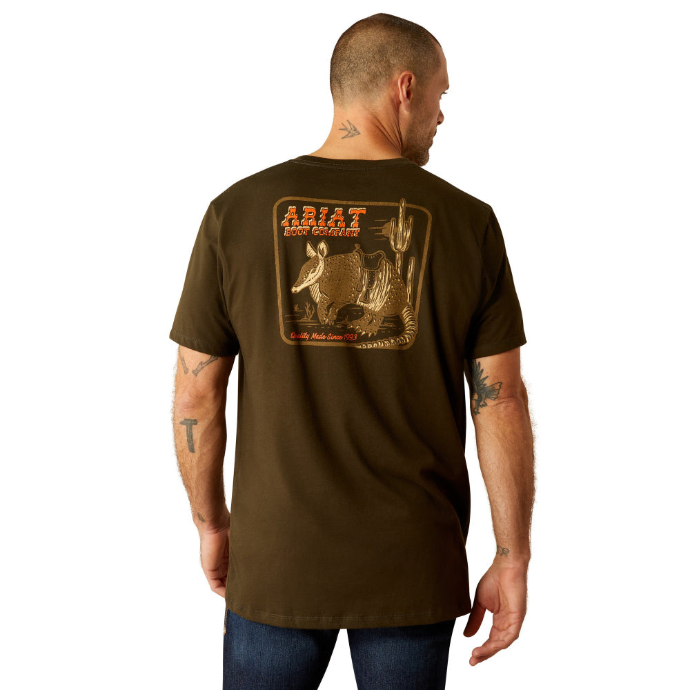 Ariat Mens T-Shirt | Armadillo on a Half Shell | Dark Olive