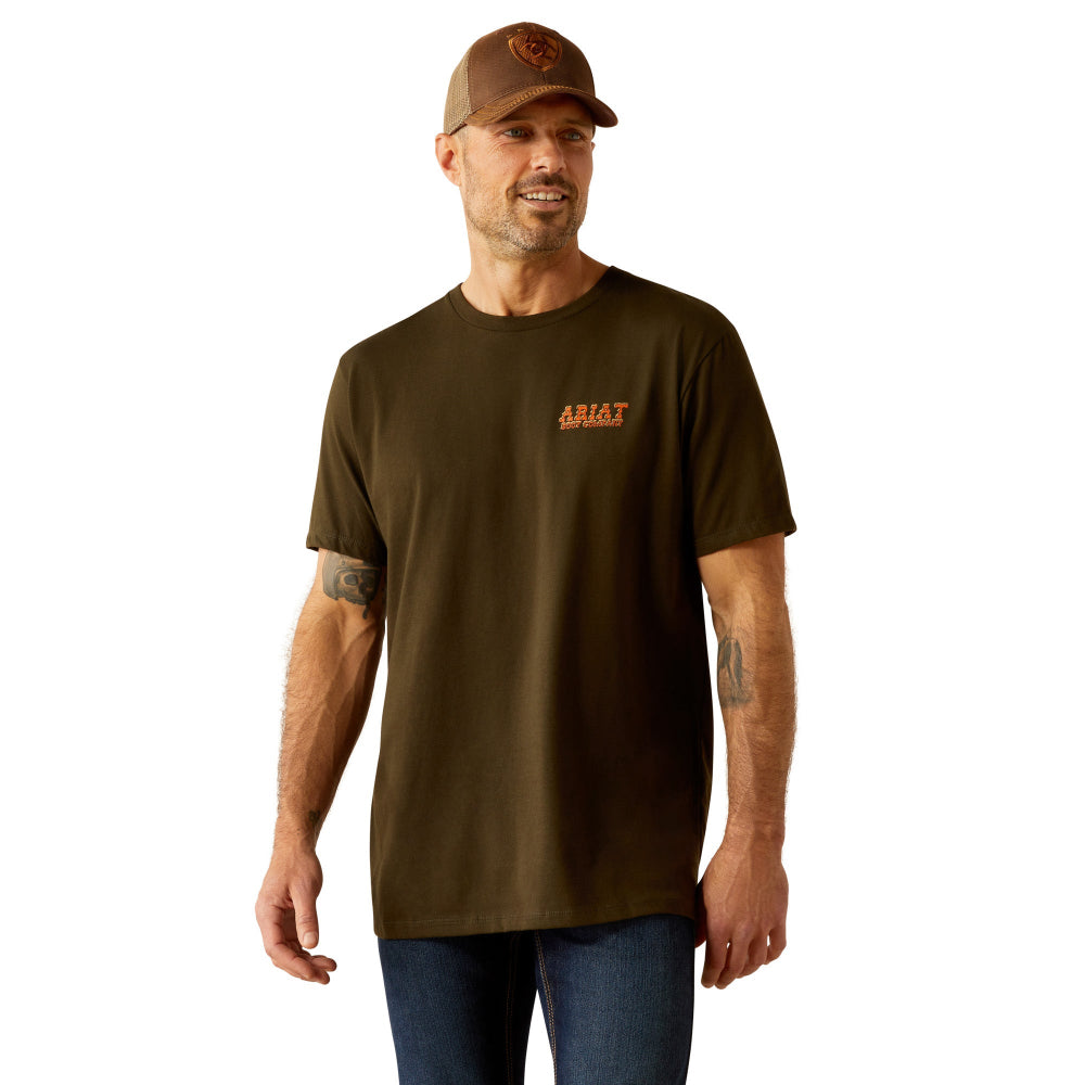 Ariat Mens T-Shirt | Armadillo on a Half Shell | Dark Olive