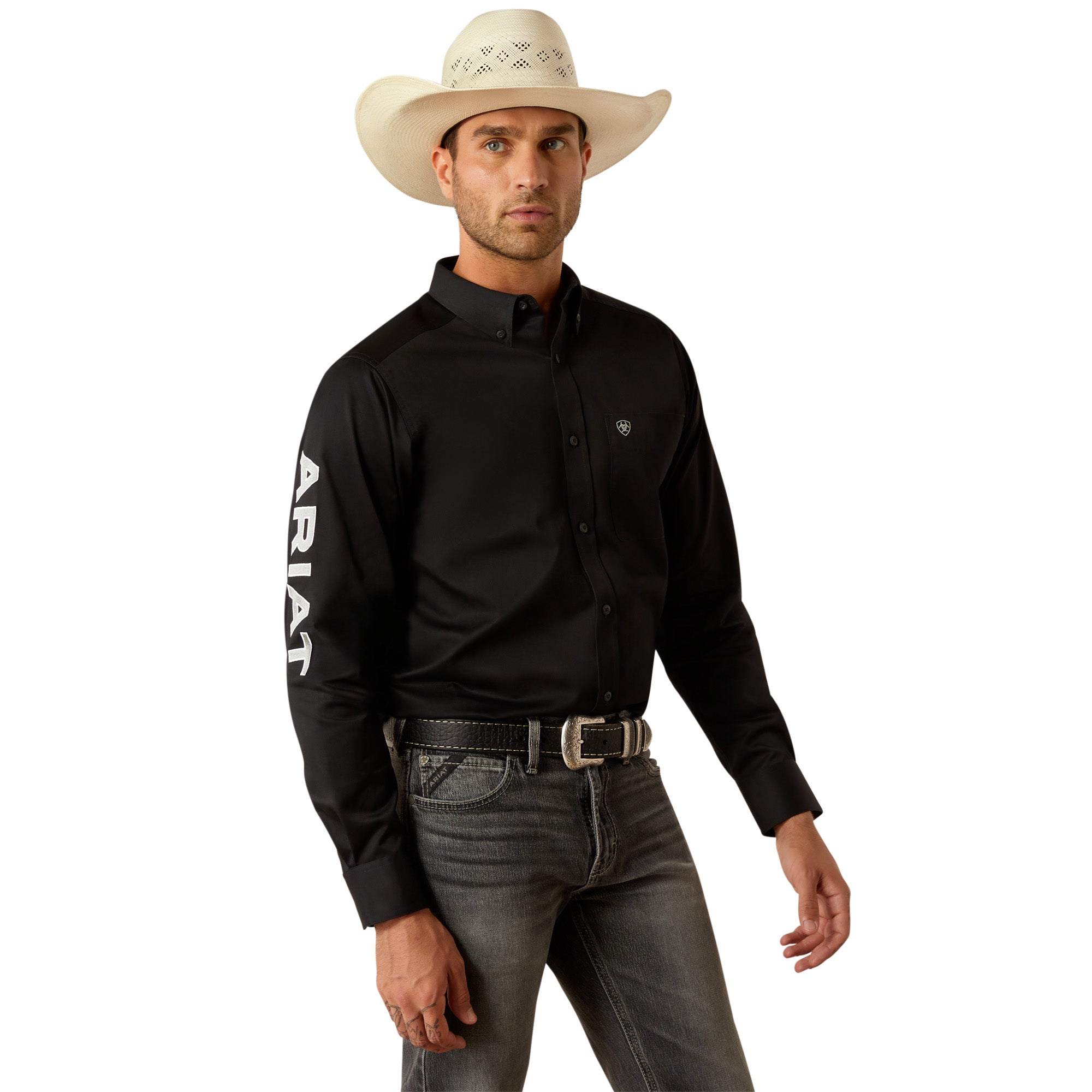 Ariat Mens Shirt | Team Logo | Black / Grey