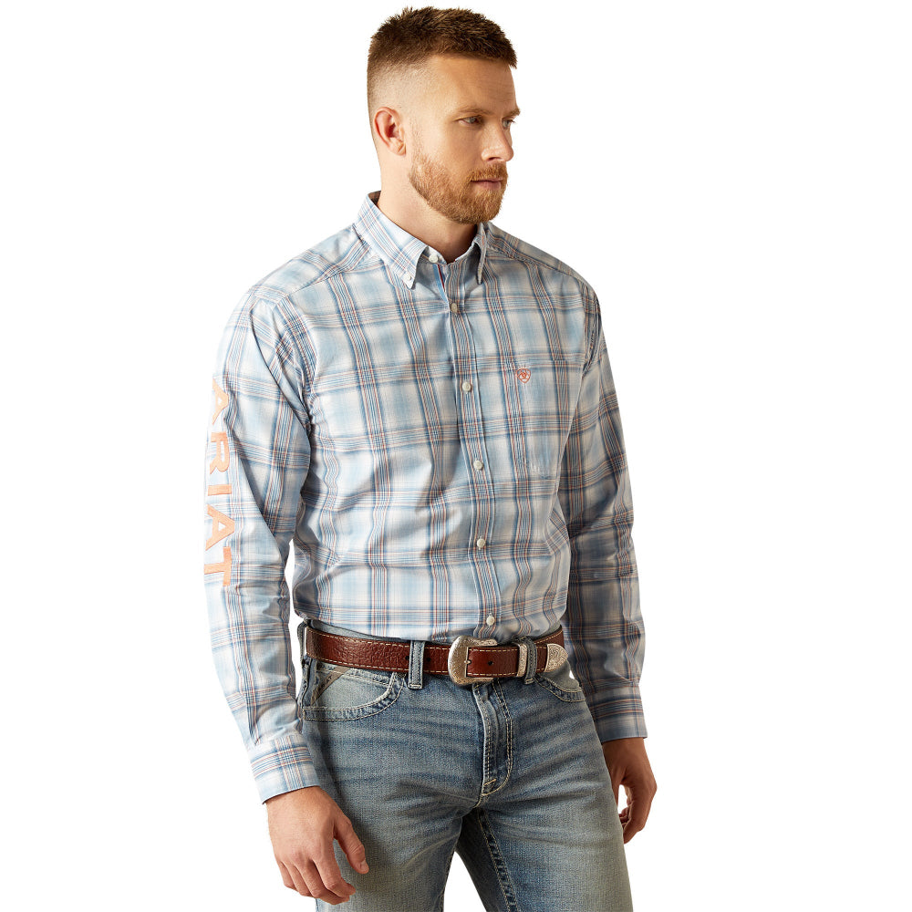 Ariat Mens Shirt | Finnegan Pro Series | Blue / Orange