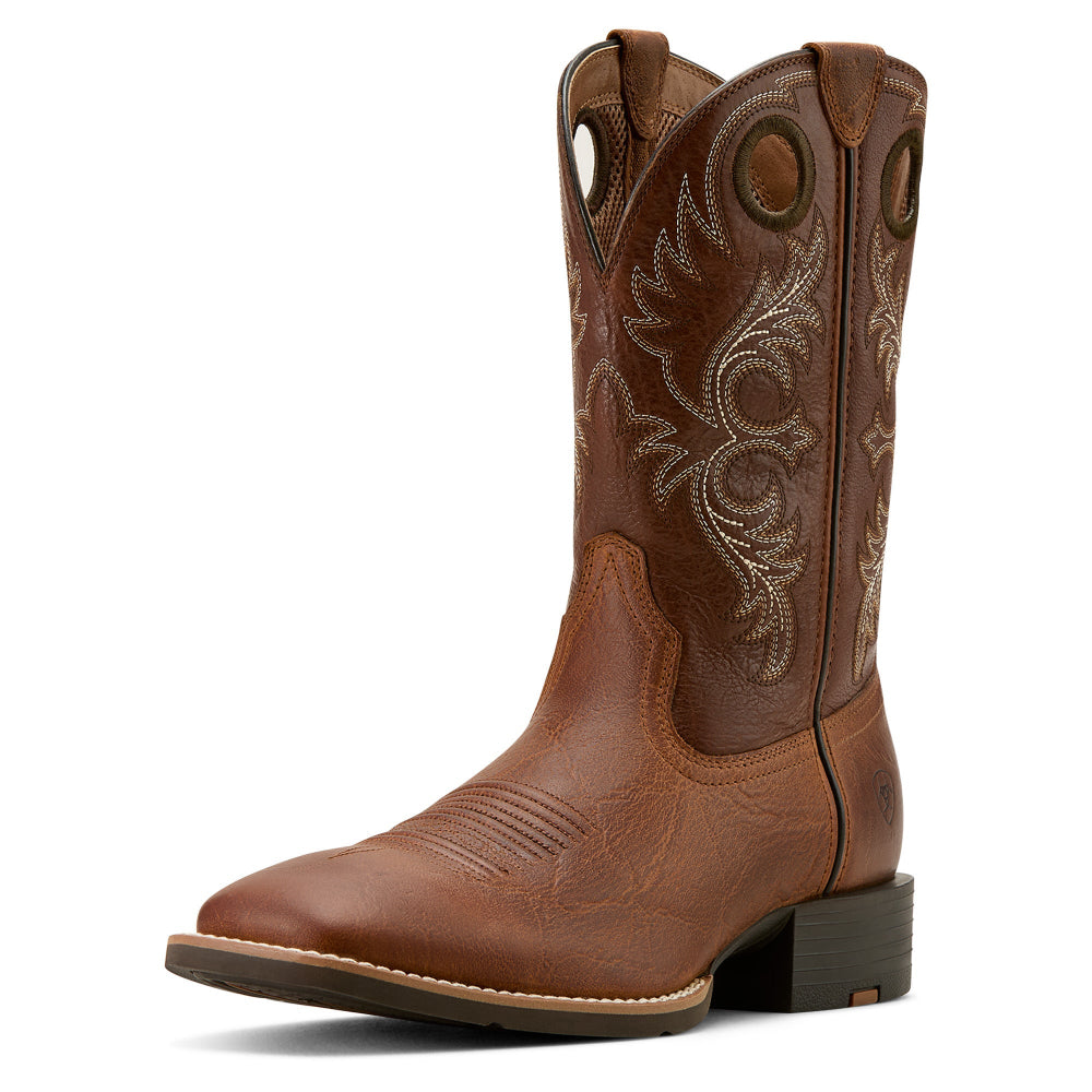 Ariat Mens Western Boots | Sport Rodeo | Aged Tan Elephant Print / Luna Tan