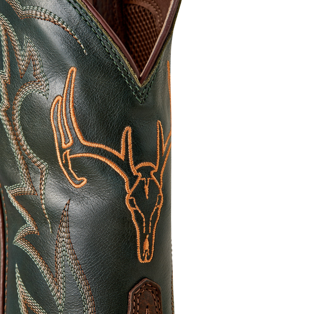 Ariat Mens Western Boots | Sport Outdoor | Brown Oiled Rowdy / Tack Green