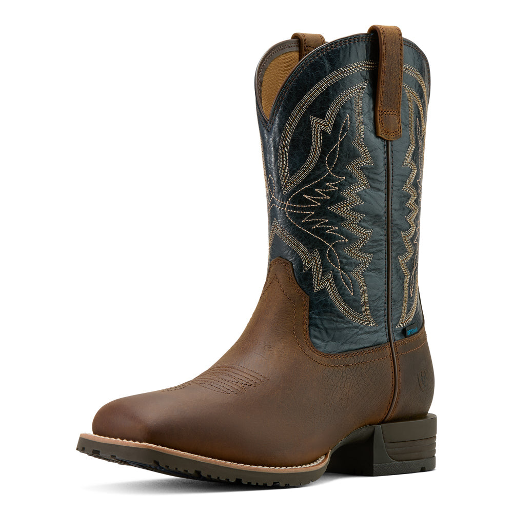 Ariat Mens Western Boots | Hybrid Ranchwork H2O | Tavern Taupe / Dark Denim