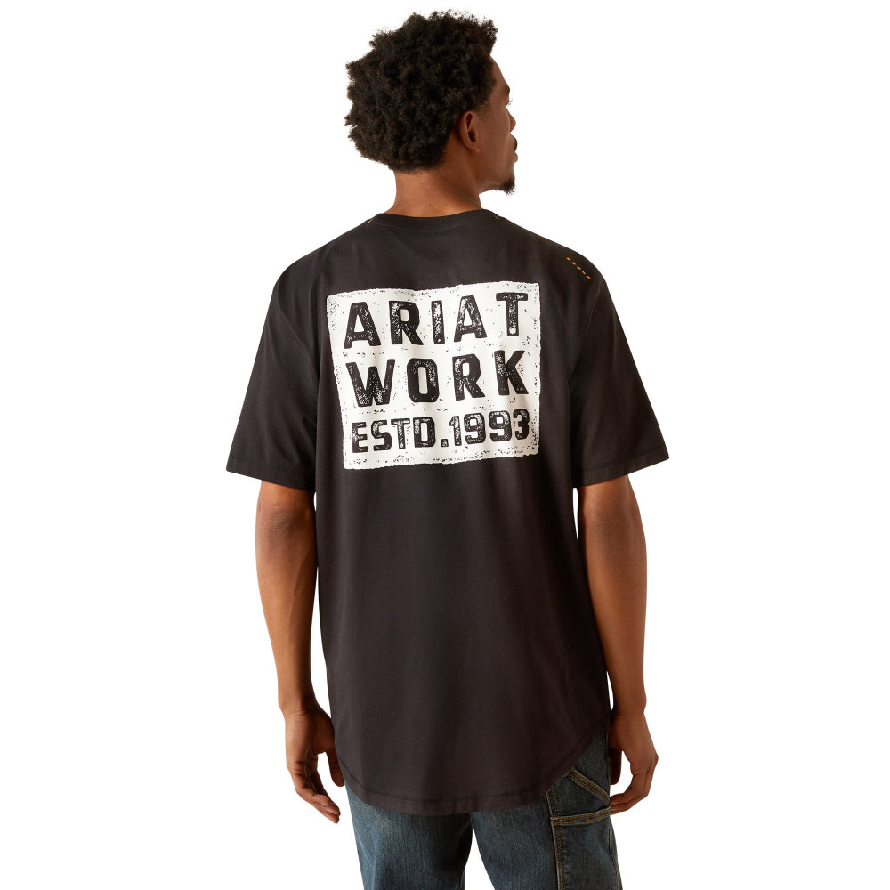 Ariat Mens T-Shirt | Rebar Workman Brickyard | Black