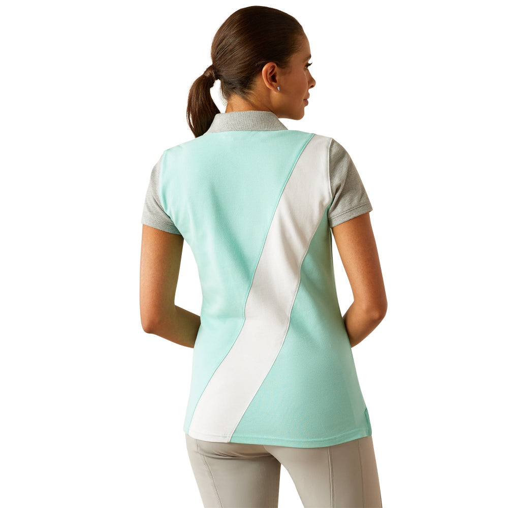 Ariat Womens Polo | Taryn | Beach Glass / Electric Green
