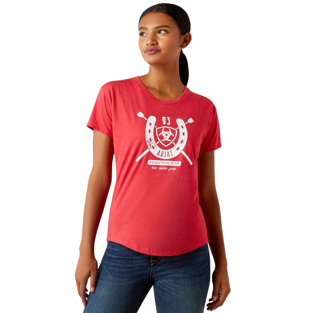 Ariat Womens T-Shirt | International Equestrian Club | Red Heather
