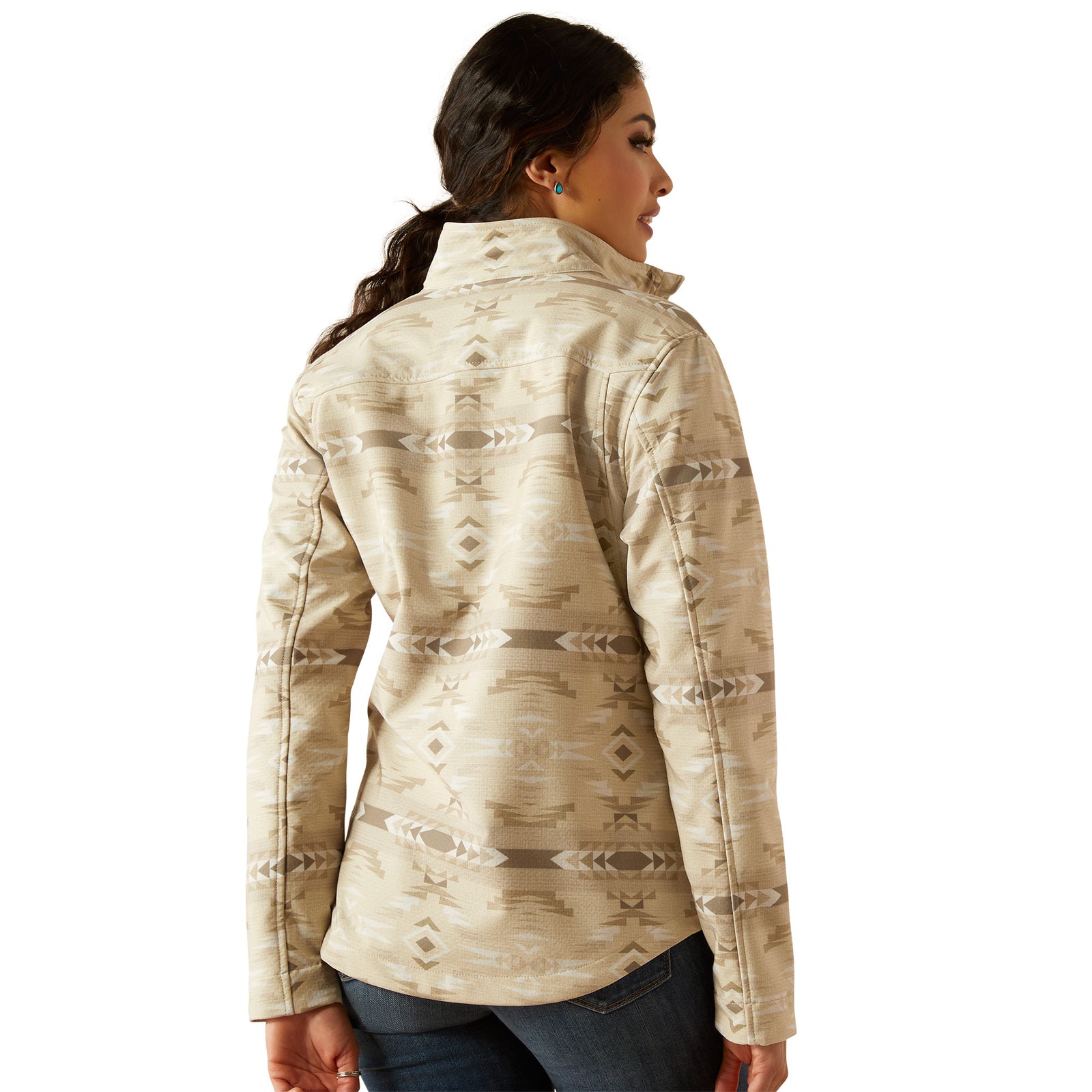 Ariat Womens Softshell Jacket | New Team | Sandstone / Southwest Print