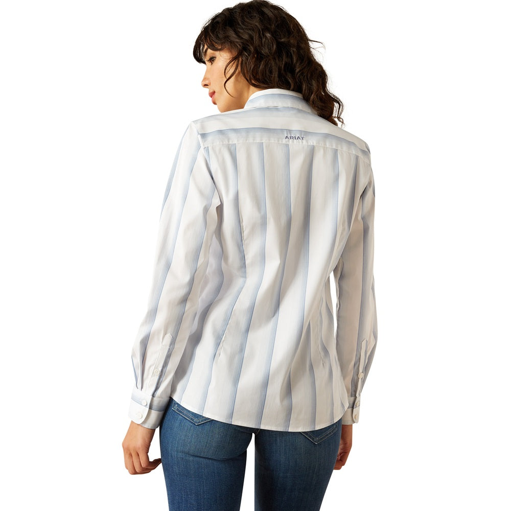 Ariat Womens Shirt | Kirby Wrinkle Resistant Stretch | Faded Ombre / Blue Stripe