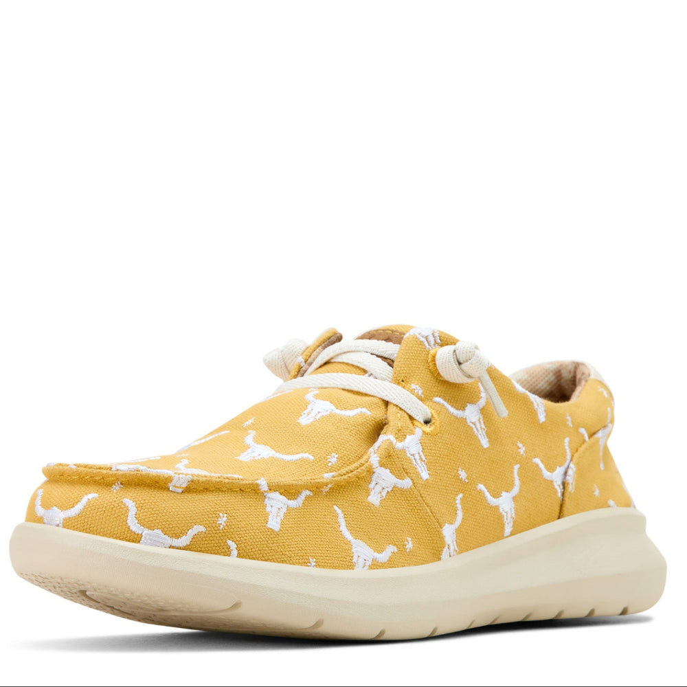 Ariat Womens Shoes | Hilo Steer Heads | Doodle Mustard