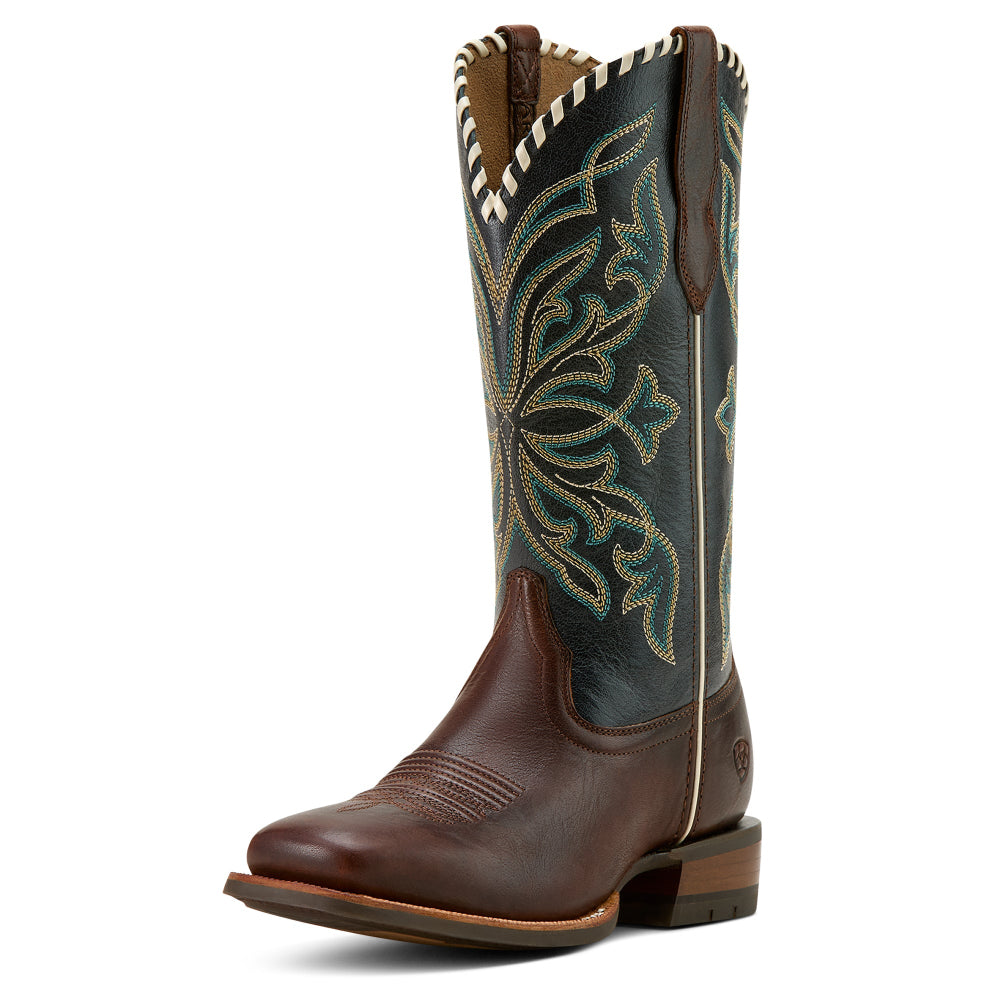 Ariat Womens Western Boots | Showdown | Expresso / Textured Blue

