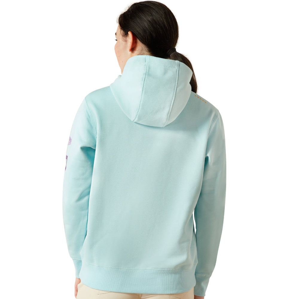 Ariat Womens Hoodie | Rebar Graphic | Aquatic / Pastel Lilac