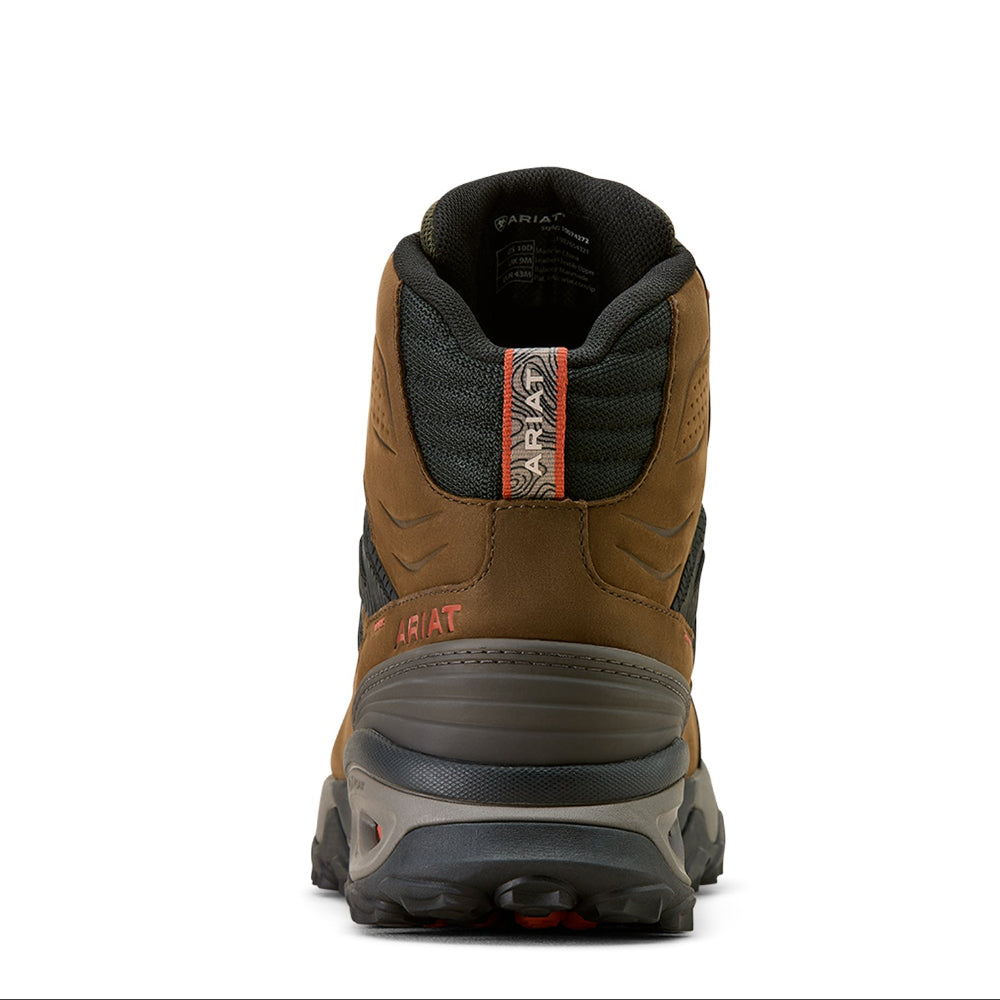 Ariat Mens Shoes | Traverse Mid H2O | Brown Bark / Evergreen