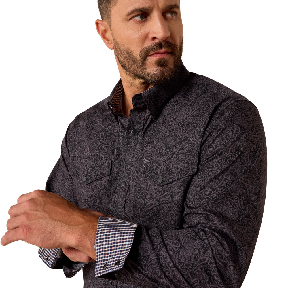 Ariat Mens Shirt | Wrinkle Free Allen Fitted Snap | Black