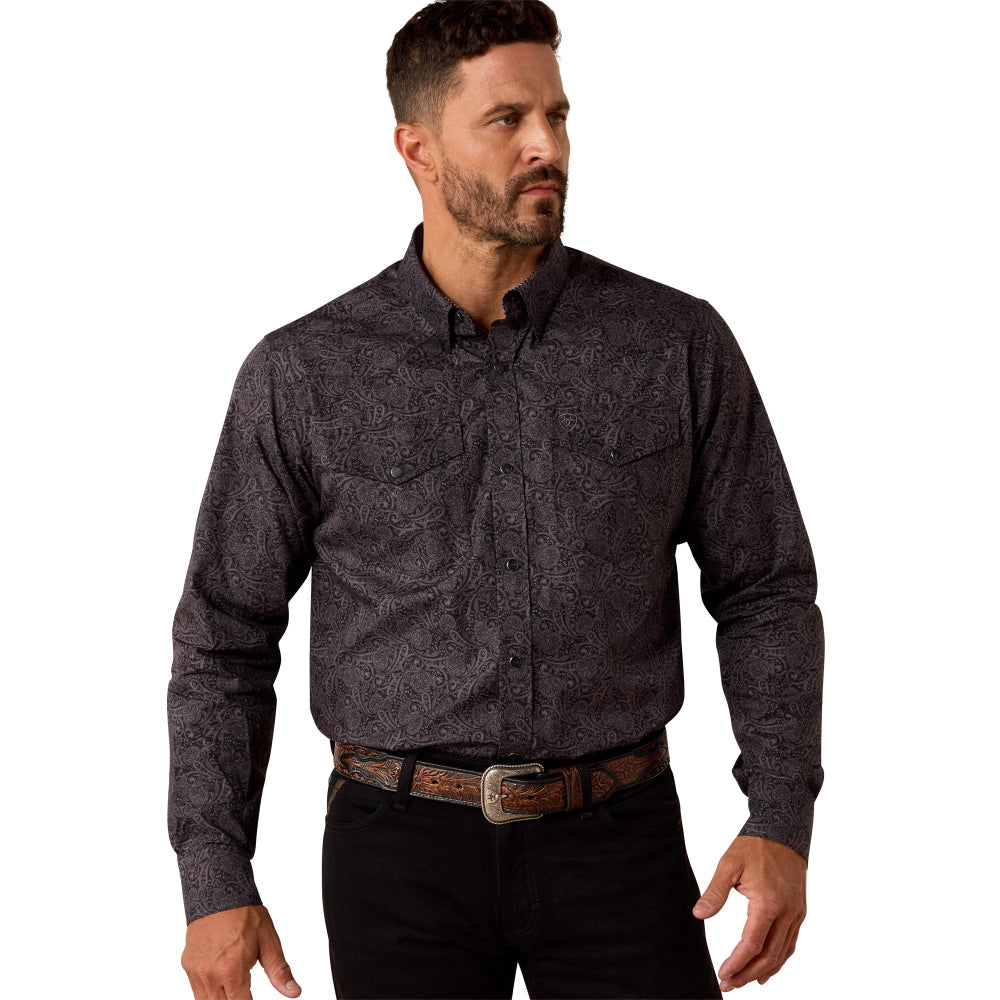 Ariat Mens Shirt | Wrinkle Free Allen Fitted Snap | Black