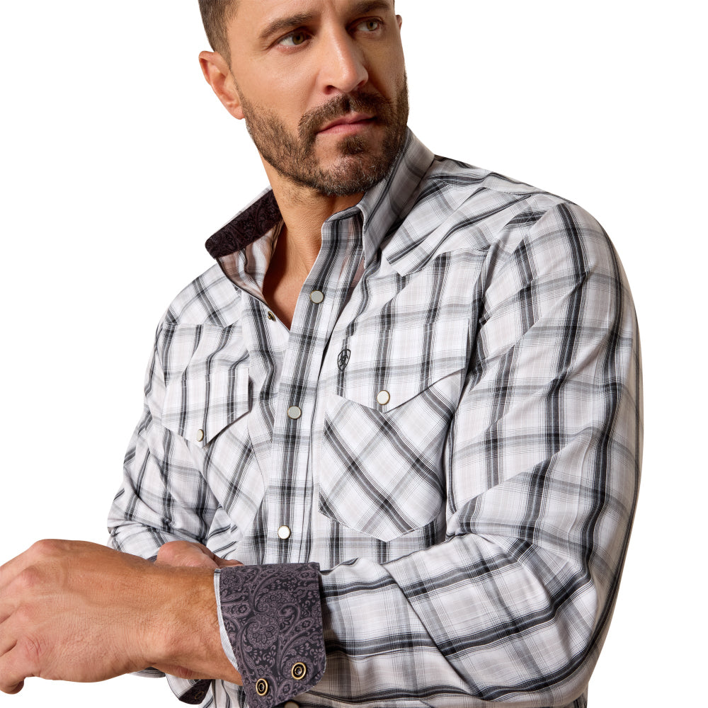 Ariat Mens Shirt | Wrinkle Free Ari Fitted Snap | White