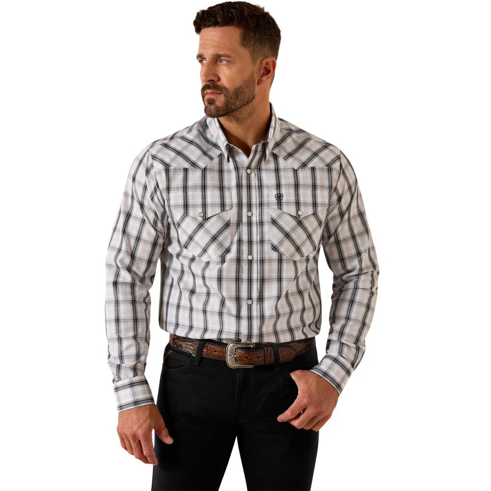 Ariat Mens Shirt | Wrinkle Free Ari Fitted Snap | White