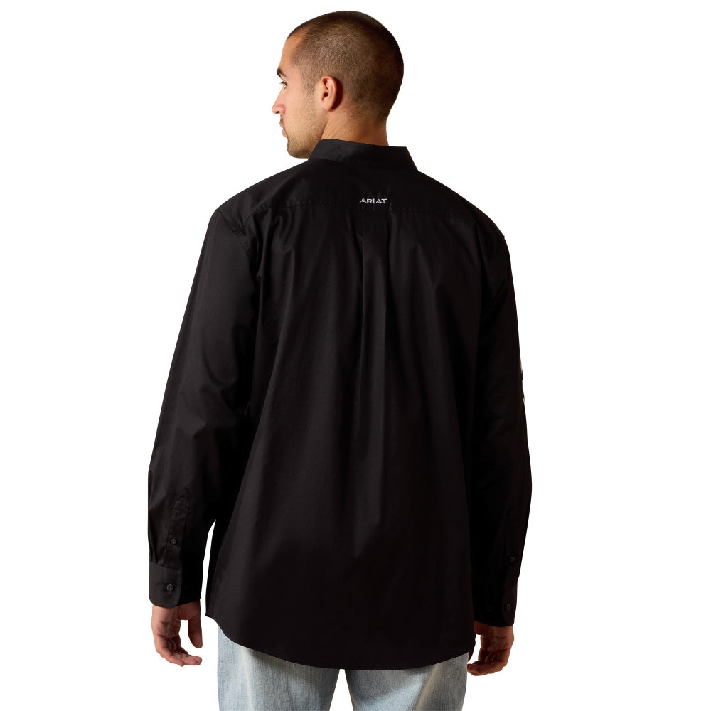 Ariat Mens Team Shirt | Logo Lightweight Twill | Black / Grey