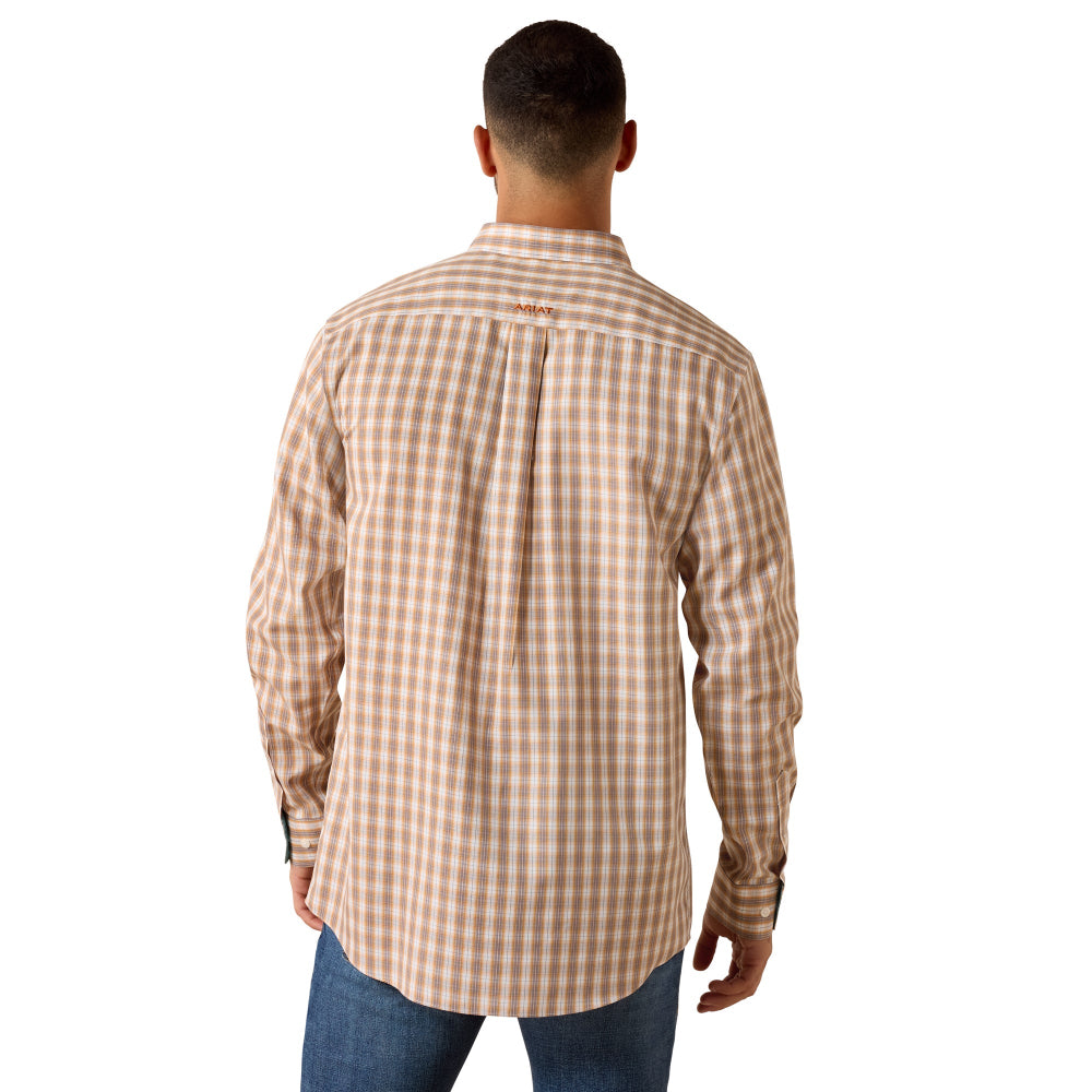 Ariat Mens Shirt | Wrinkle Free Ayden Fitted | Golden Oak Plaid