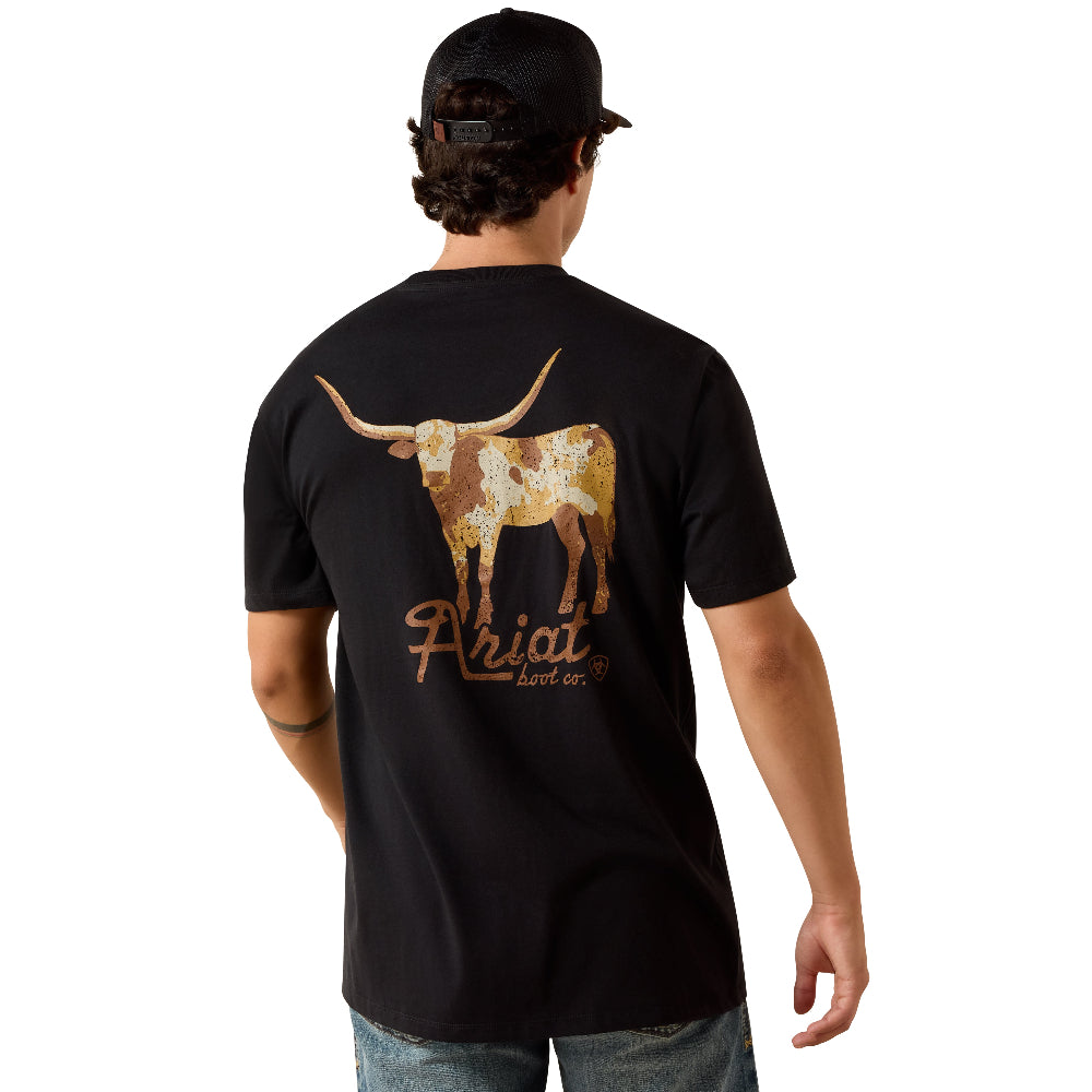 Ariat Mens T-Shirt | Cowmooflage | Black