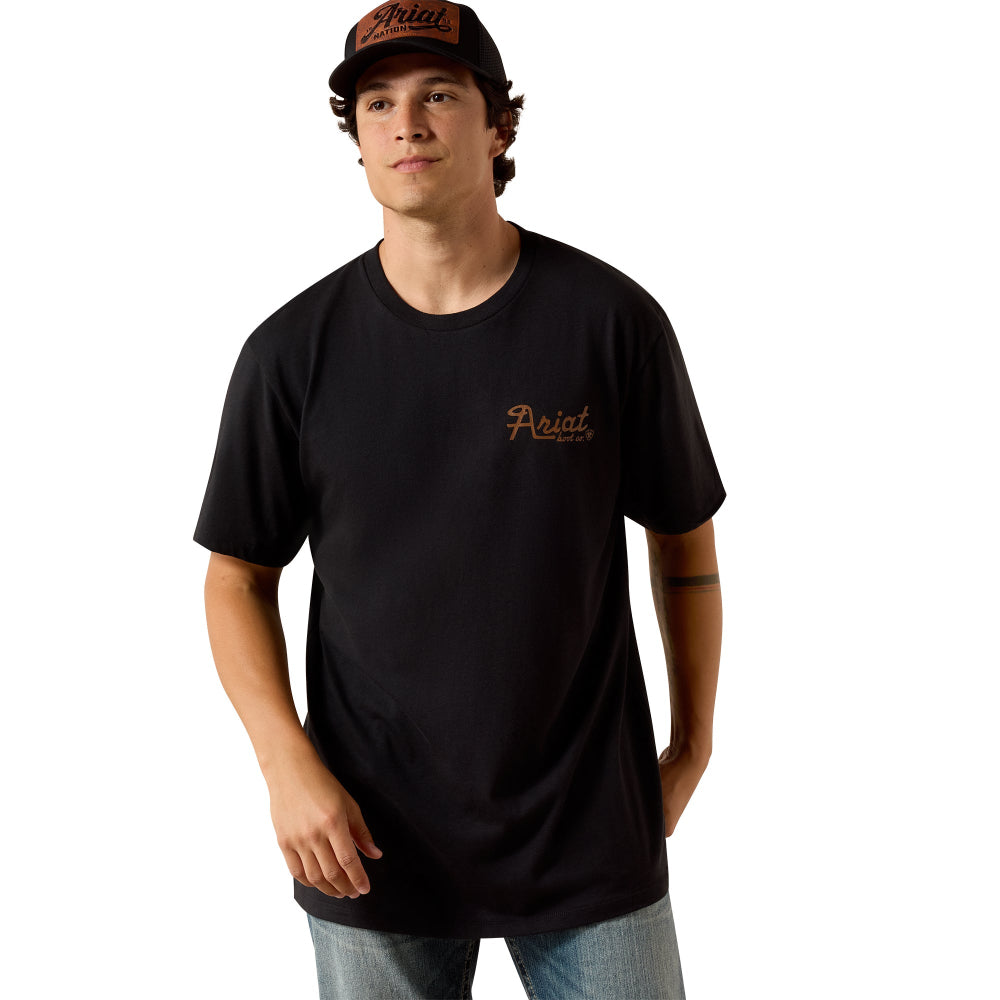 Ariat Mens T-Shirt | Cowmooflage | Black