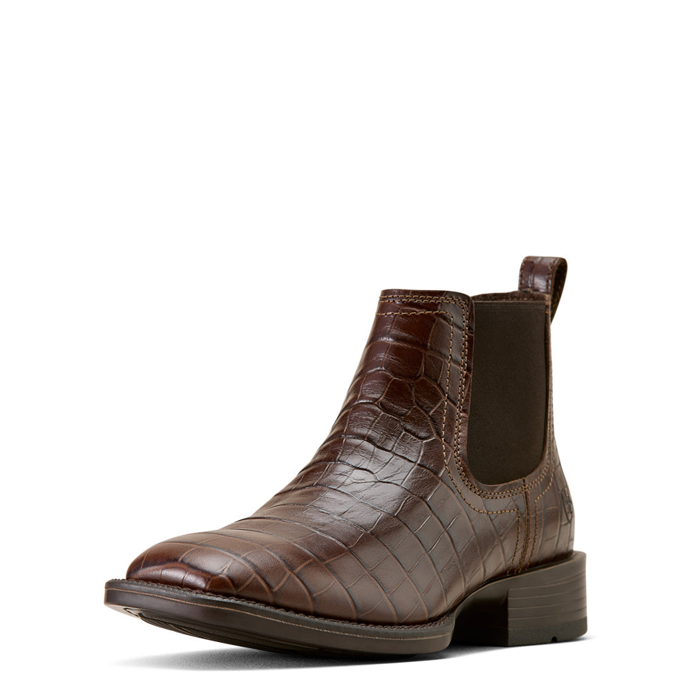 Ariat Mens Boots | Booker Chelsea | Chocolate Croc Print
