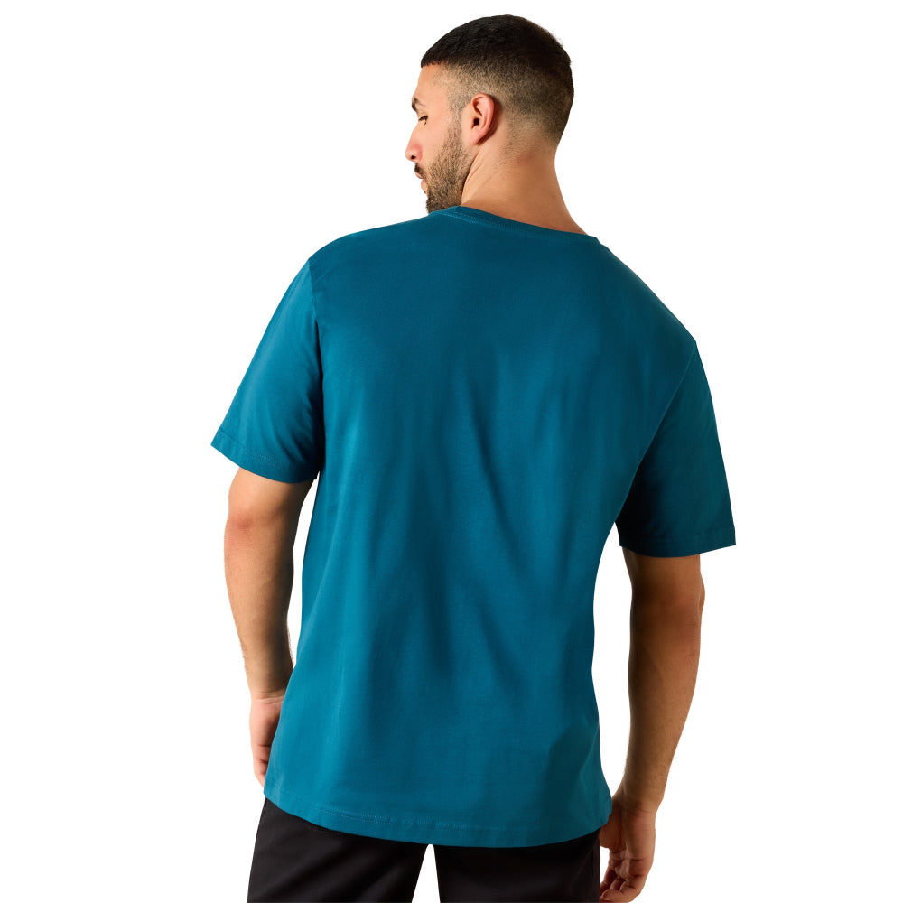Ariat Mens T-Shirt | Cotton Strong Logo | Legion Blue