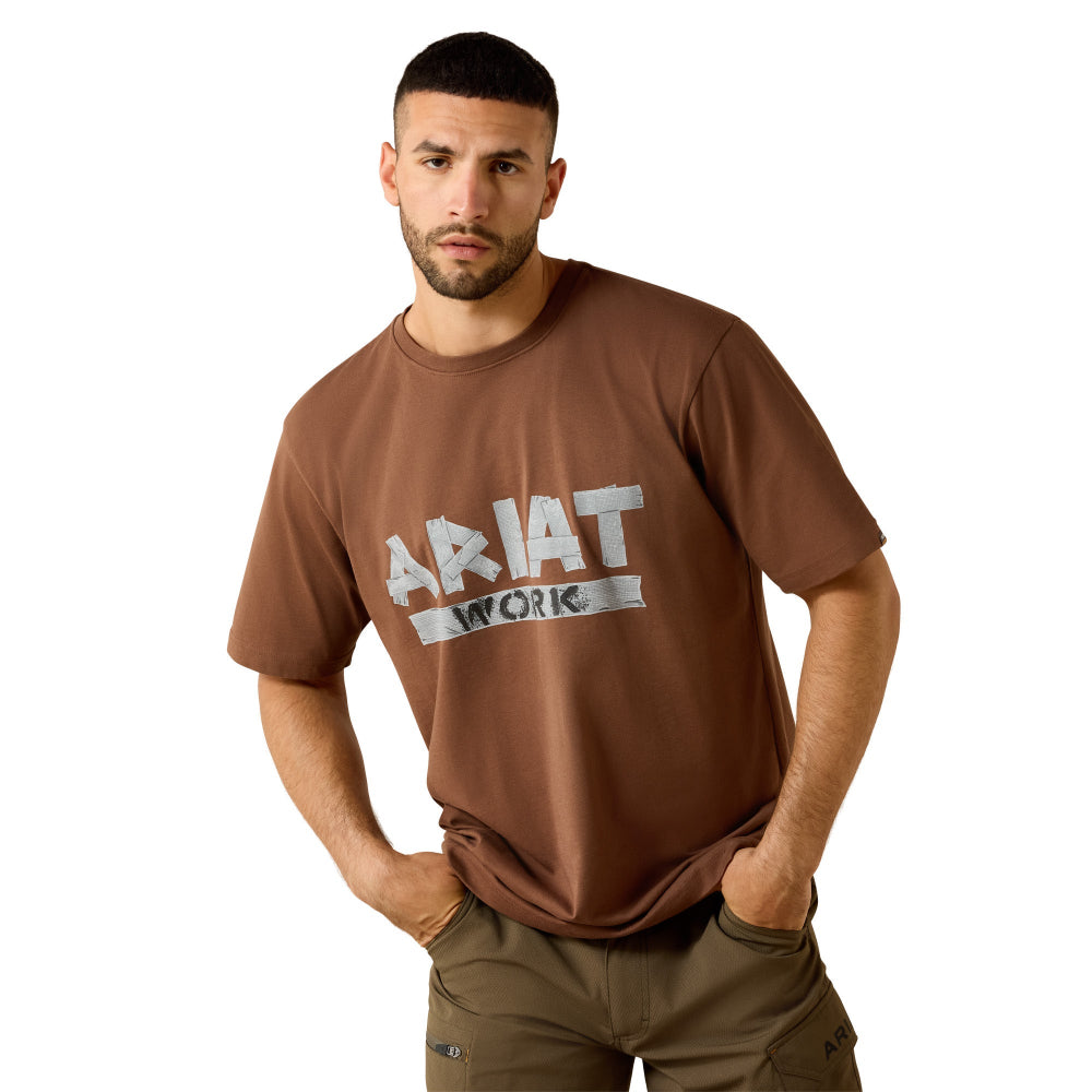 Ariat Mens T-Shirt | Cotton Strong Duct Logo | Pinecone
