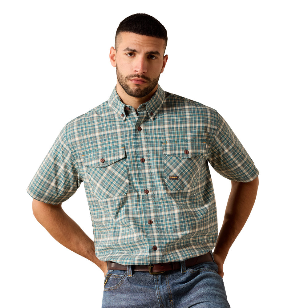Ariat Mens Workshirt | Rebar Made Tough | Teal