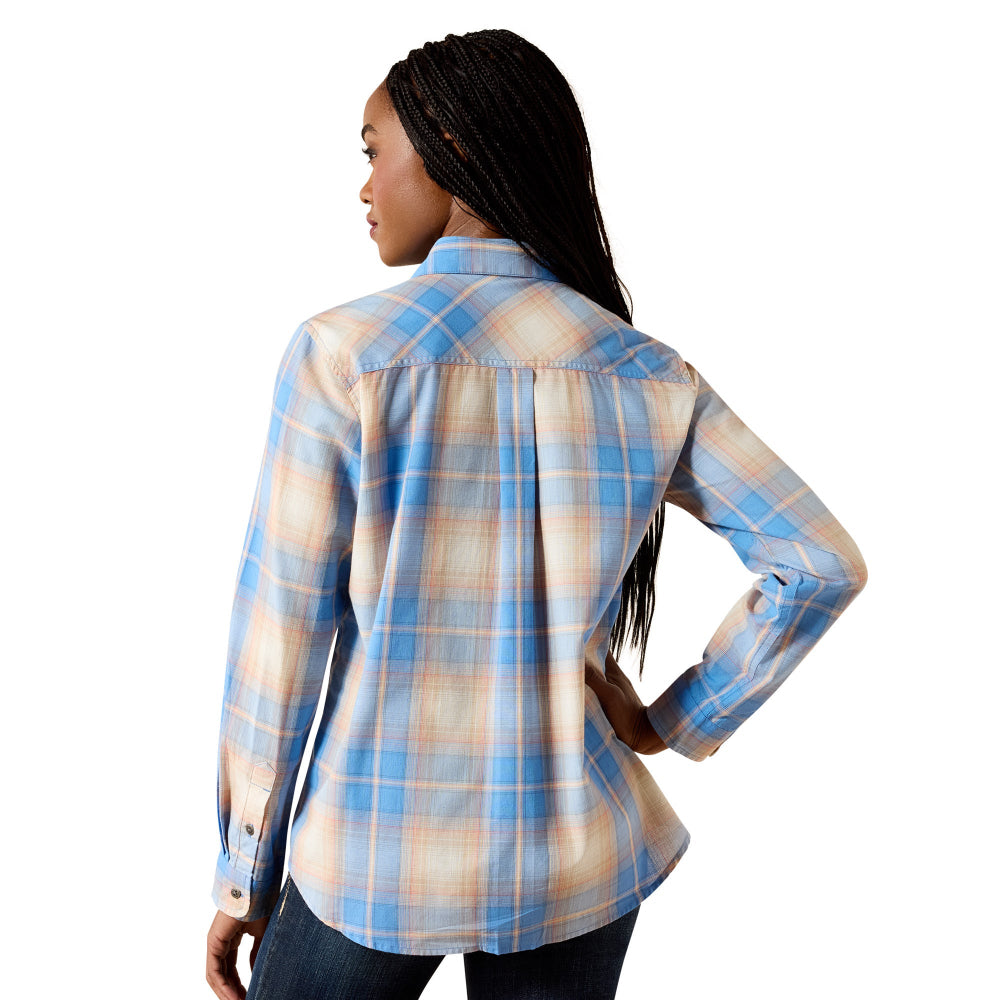 Ariat Womens Shirt | Billie Jean | Ashleigh Blue / Shell Pink Plaid