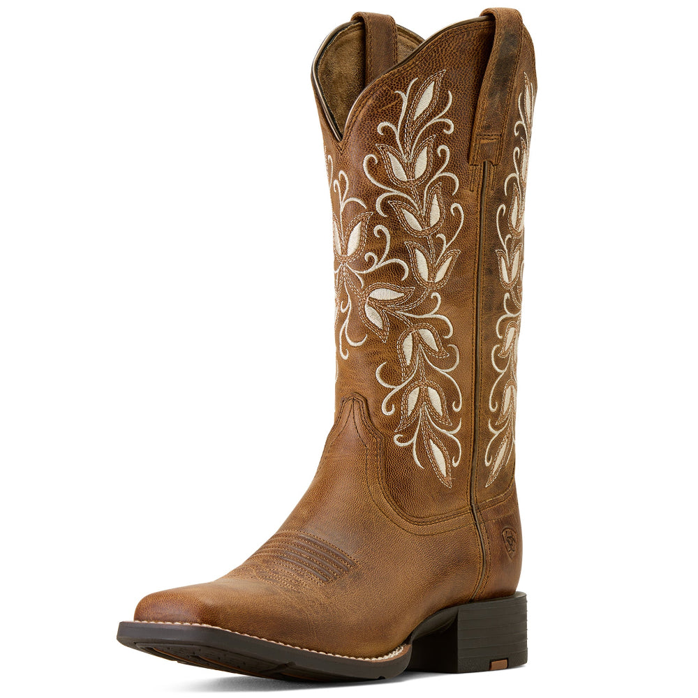 Ariat Womens Boots | Round Up Holly Wide Square Toe | Pearl