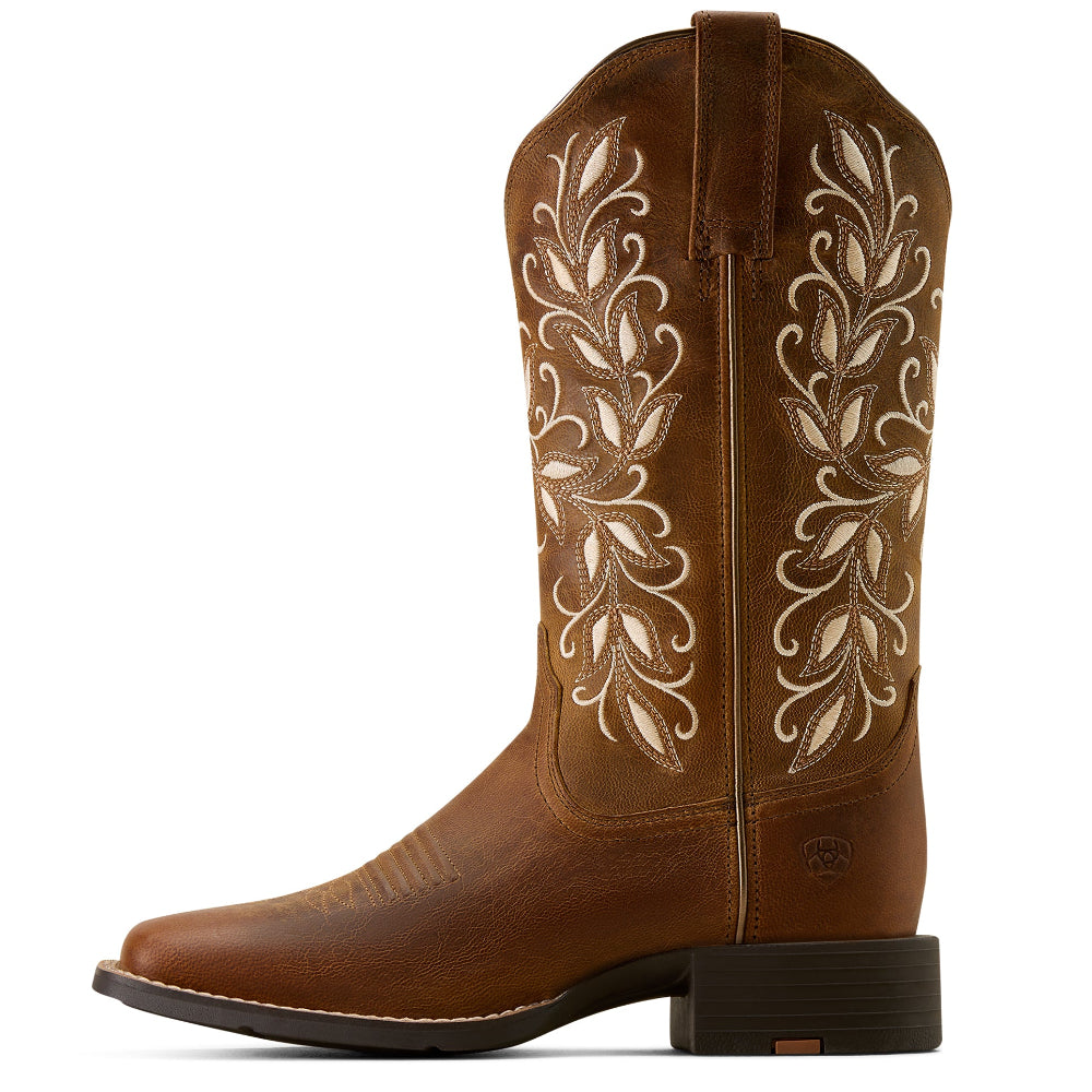 Ariat Womens Boots | Round Up Holly Wide Square Toe | Pearl